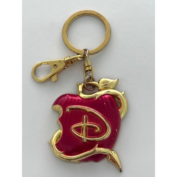 Disney Descendants Red & Gold Apple Keychain With Lobster Clasp - Picture 1 of 4